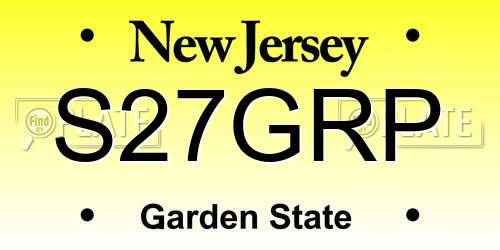 S27GRP New Jersey License Plate