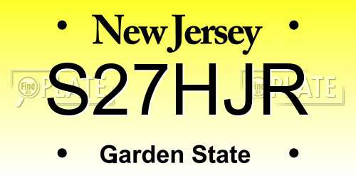 S27HJR New Jersey License Plate