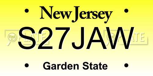 S27JAW New Jersey License Plate