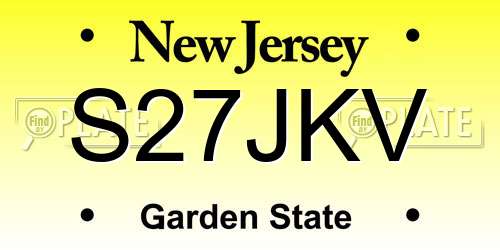 S27JKV New Jersey License Plate