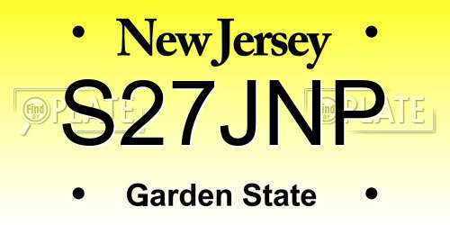 S27JNP New Jersey License Plate