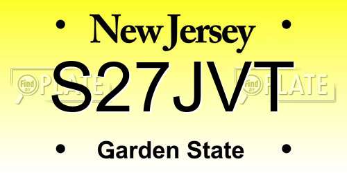 S27JVT New Jersey License Plate
