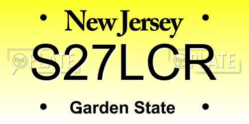 S27LCR New Jersey License Plate