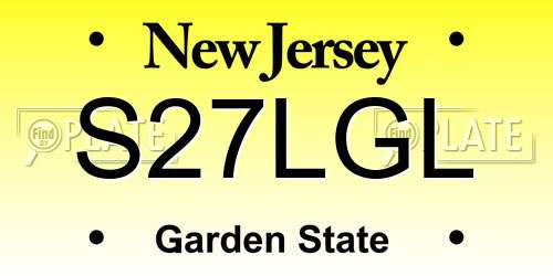 S27LGL New Jersey License Plate