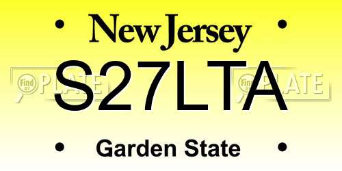 S27LTA New Jersey License Plate