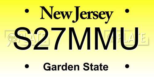 S27MMU New Jersey License Plate