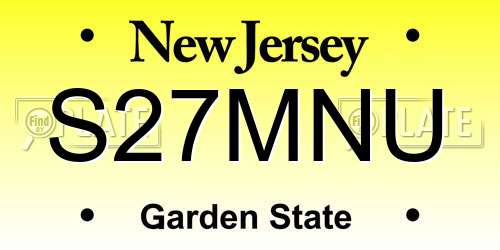 S27MNU New Jersey License Plate