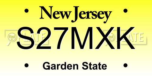 S27MXK New Jersey License Plate