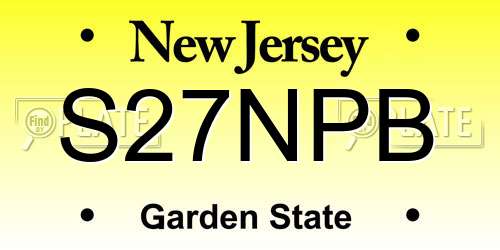 S27NPB New Jersey License Plate