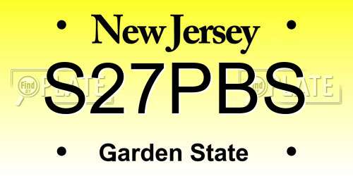 S27PBS New Jersey License Plate
