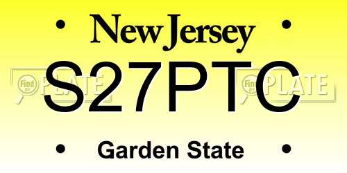 S27PTC New Jersey License Plate