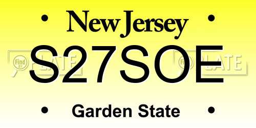 S27SOE New Jersey License Plate
