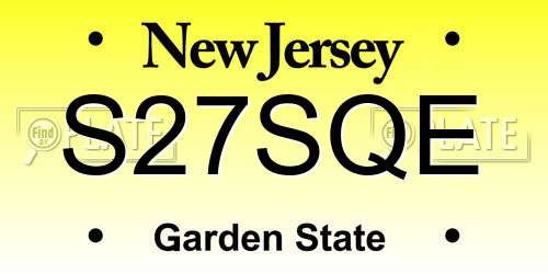 S27SQE New Jersey License Plate