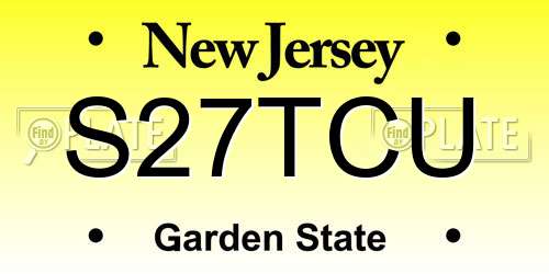 S27TCU New Jersey License Plate