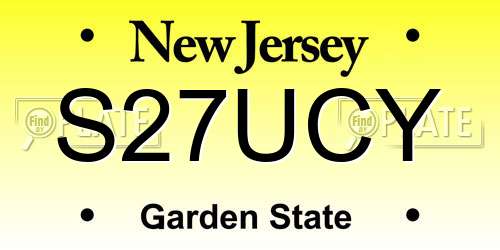 S27UCY New Jersey License Plate