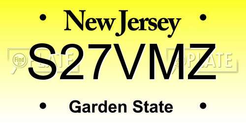 S27VMZ New Jersey License Plate