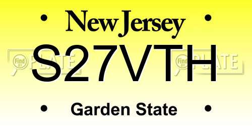S27VTH New Jersey License Plate