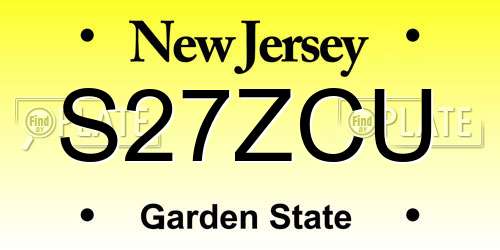 S27ZCU New Jersey License Plate