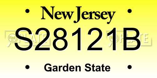 S28121B New Jersey License Plate