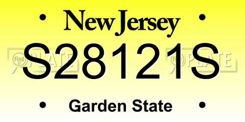 S28121S New Jersey License Plate