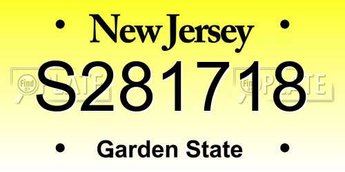 S281718 New Jersey License Plate