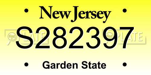 S282397 New Jersey License Plate
