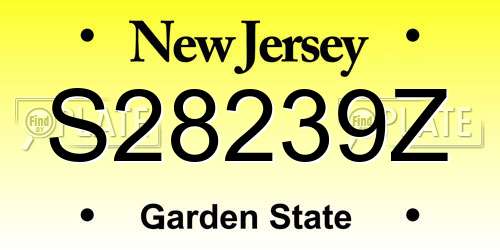 S28239Z New Jersey License Plate