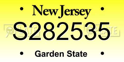 S282535 New Jersey License Plate