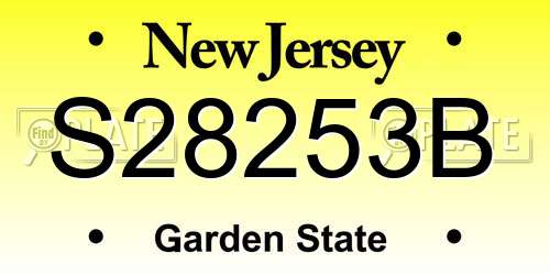 S28253B New Jersey License Plate