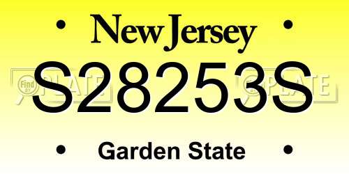 S28253S New Jersey License Plate