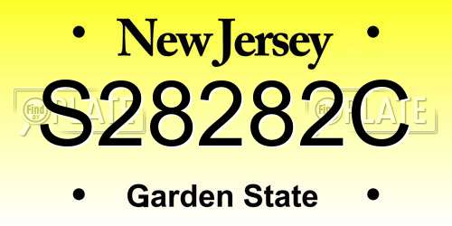 S28282C New Jersey License Plate