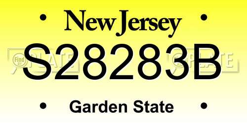 S28283B New Jersey License Plate