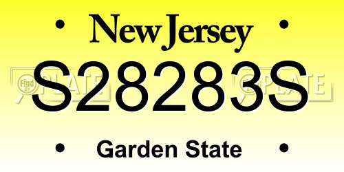 S28283S New Jersey License Plate