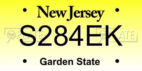 S284EK New Jersey License Plate