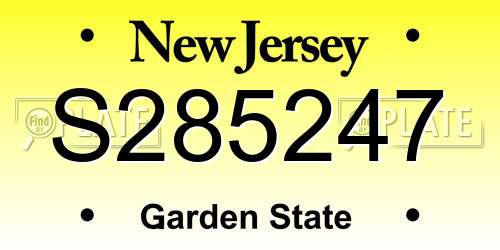 S285247 New Jersey License Plate