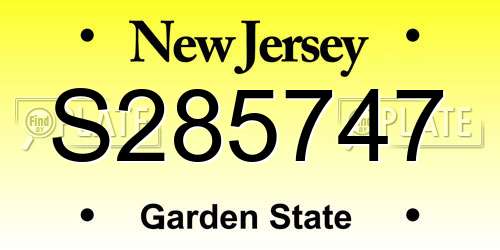 S285747 New Jersey License Plate