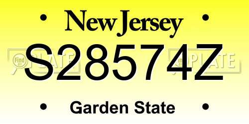 S28574Z New Jersey License Plate