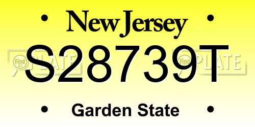 S28739T New Jersey License Plate