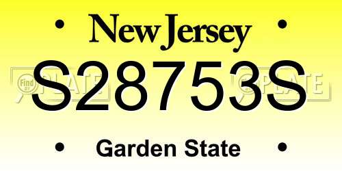S28753S New Jersey License Plate