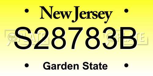 S28783B New Jersey License Plate