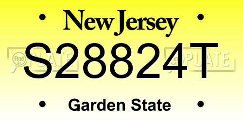 S28824T New Jersey License Plate