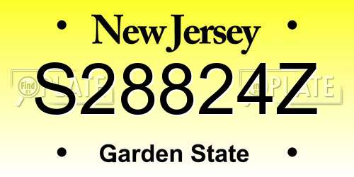 S28824Z New Jersey License Plate