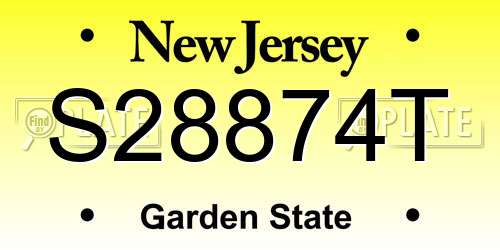 S28874T New Jersey License Plate