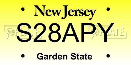 S28APY New Jersey License Plate
