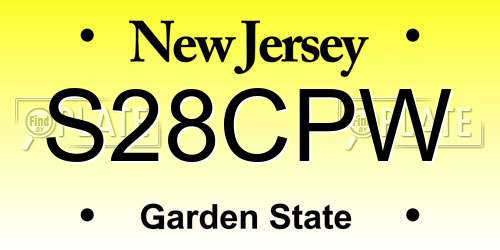 S28CPW New Jersey License Plate