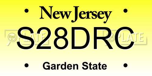 S28DRC New Jersey License Plate