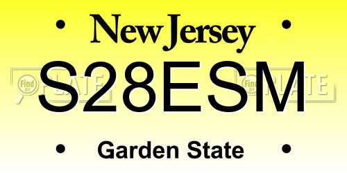 S28ESM New Jersey License Plate