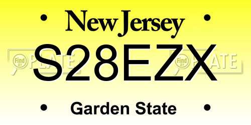 S28EZX New Jersey License Plate