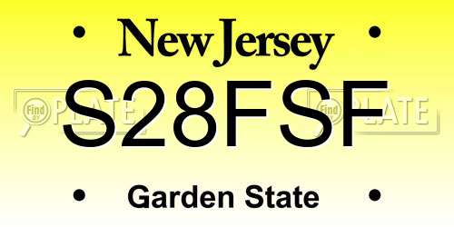 S28FSF New Jersey License Plate