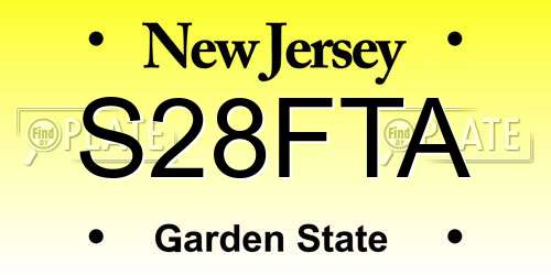 S28FTA New Jersey License Plate